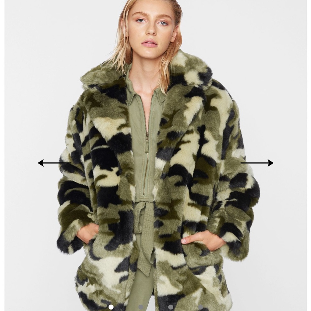 CAMO FAUX FUR COAT